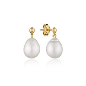 Cercei argint placati cu aur galben cu perle naturale albe DiAmanti MS24495YE_W-G (Argint 925‰ 0,5 g.)